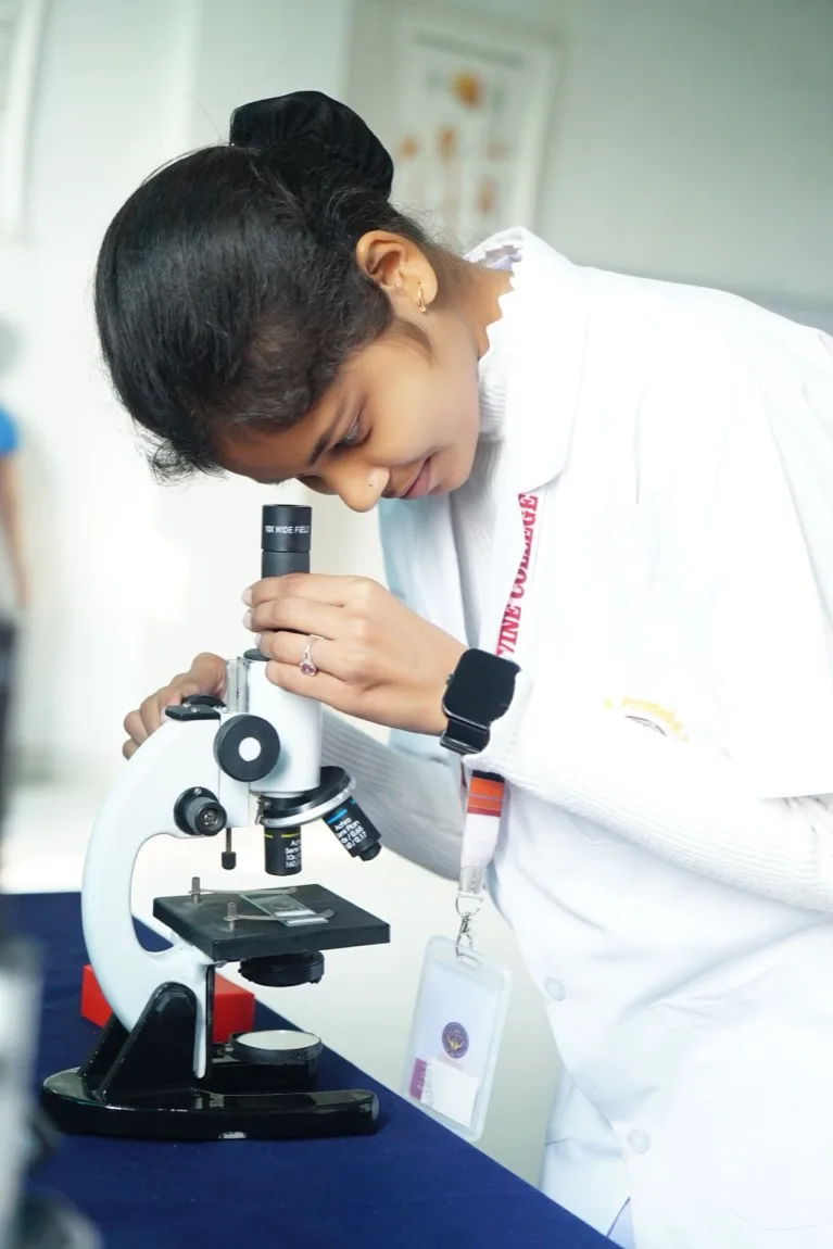 Microscope practical at Divine College of Medical Sciences Haridwar
